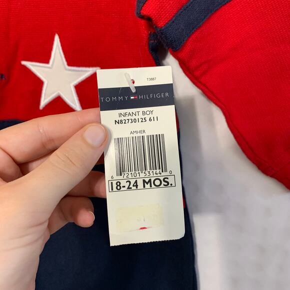 Tommy Hilfiger Toddler One Piece 18-24 Months NWT Red White Blue Patriotic - Picture 3 of 5